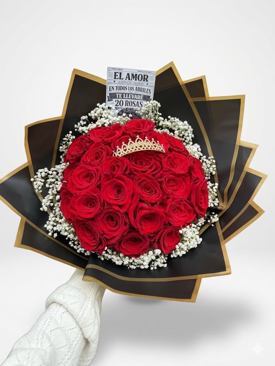 20 rosas en Abril Bouquet
