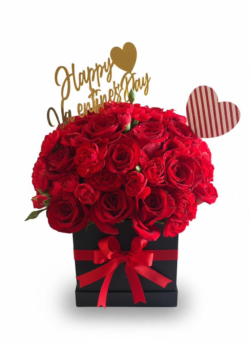 Caja de rosas para cupcakes de San Valentín