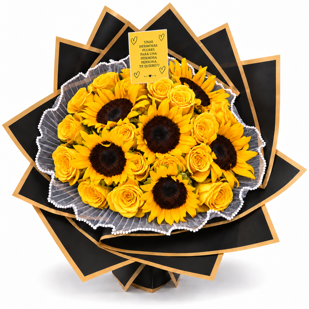 Sunflower and Roses Bouquet