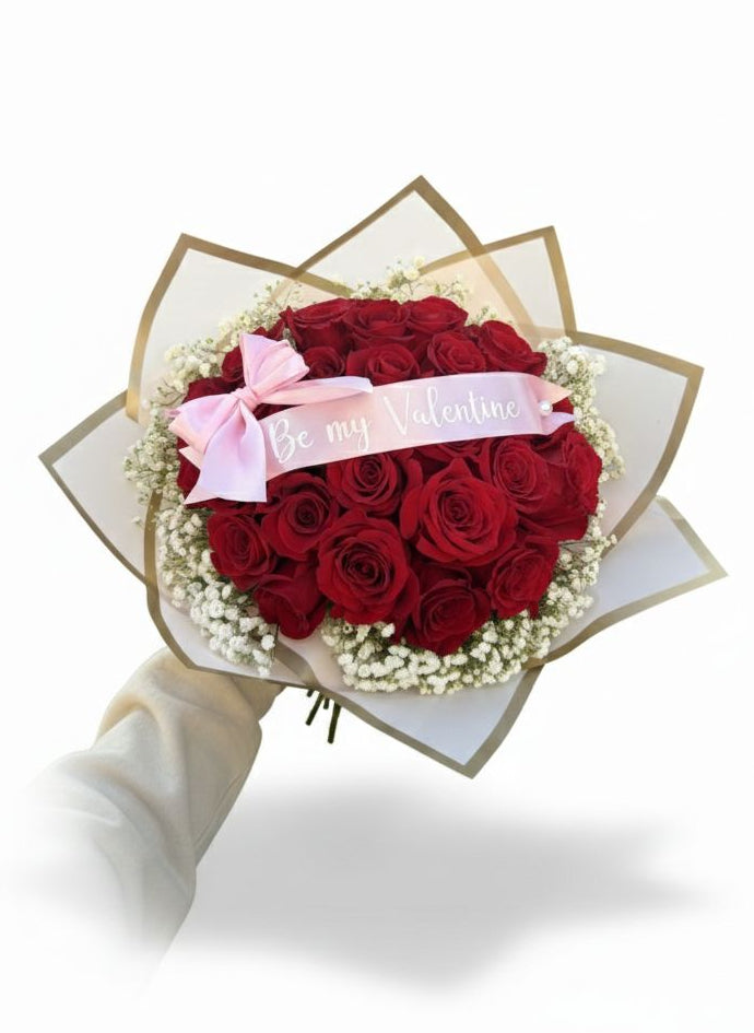 Roses Bouquet with ribbon