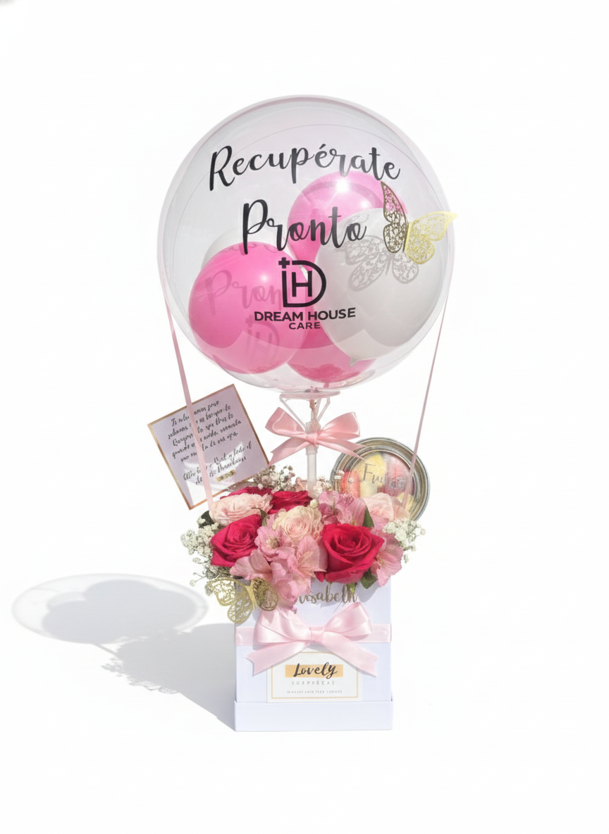Caja de flores para desear una pronta recuperación