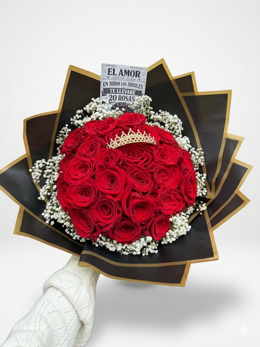20 rosas en Abril Bouquet