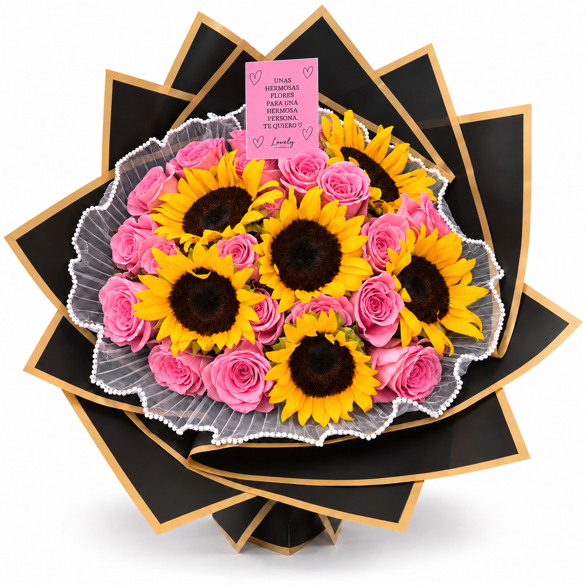 Sunflower and Roses Bouquet